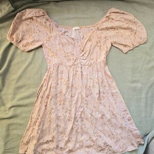 Charming Southern Style Flower Puff Sleeve Dress With Pockets